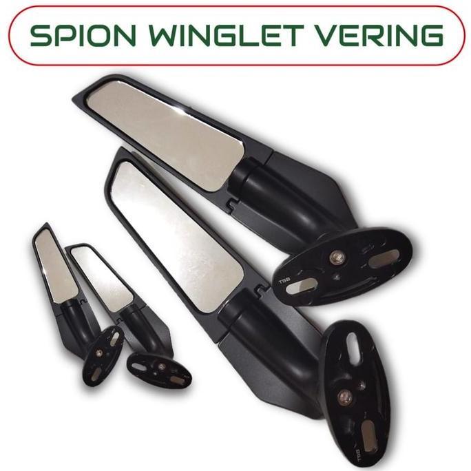 HARGA DISC - Akai Racing GR Spion Winglet Vering Variasi Ninja GSX CBR R15 Universal Hitam untuk Sem