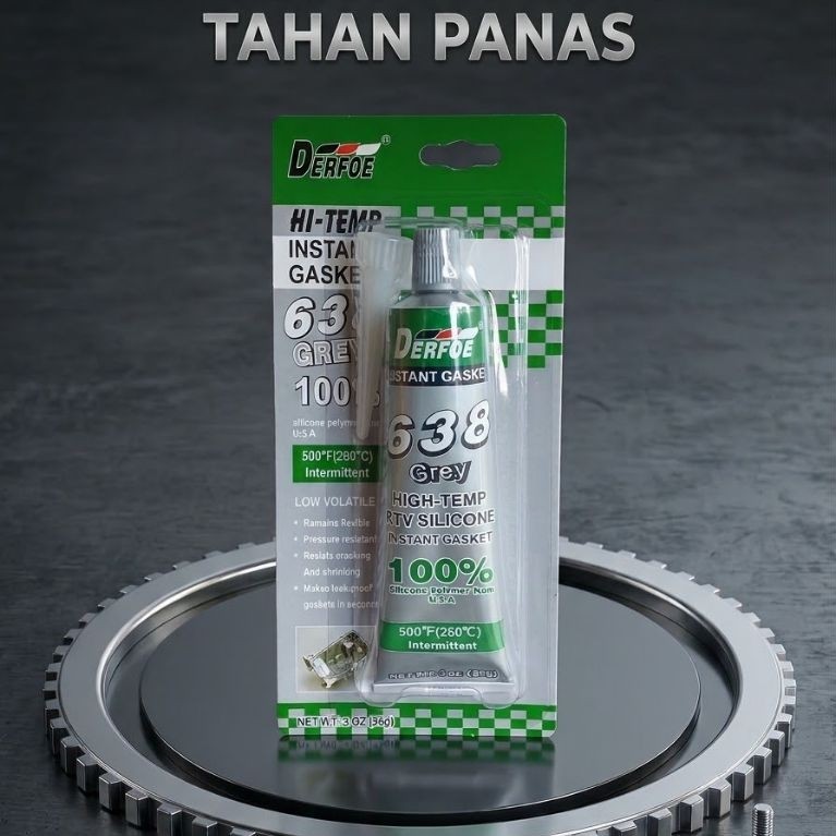 LEM MESIN MOBIL+MOTOR / LEM GASKET DERFOE GRAY 85 GRAM/ LEM SEALER/LEM PACKING MESIN WARNA ABU²