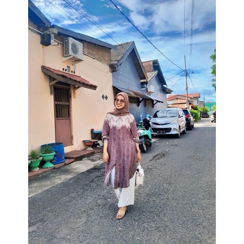Eelic Hanina Long Tunik Midi Motif Batik Etnik Set-28
