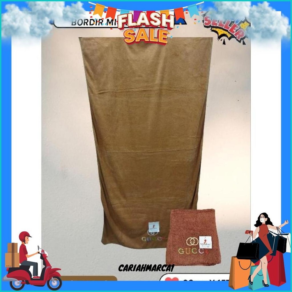 Handuk Mandi Jumbo Bordir Gucci Merk Semut Merah Gratis Ongkir