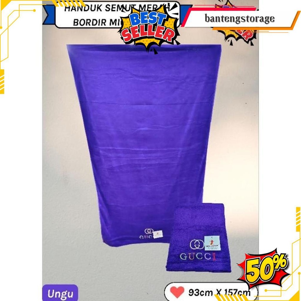 Handuk Mandi Jumbo Bordir Gucci Merk Semut Merah Bisa Cod