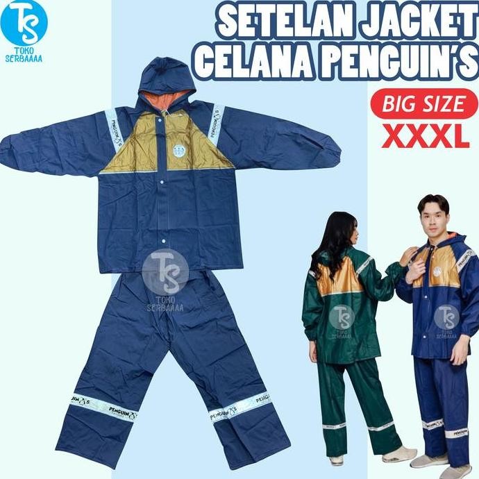 NEW Jas Hujan Setelan Raincoat BIG SIZE Pria Wanita Penguin CX-7 (XXXL)