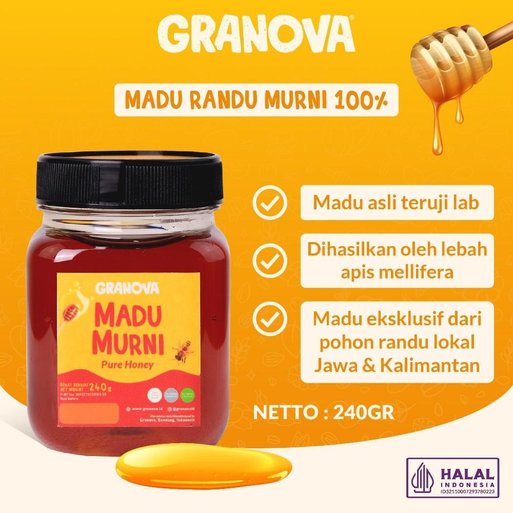 

(Terbaru) Granova - Madu Murni Randu 240gr (Premium, Madu Asli 100%, Sehat, Natural) (Terlaris)