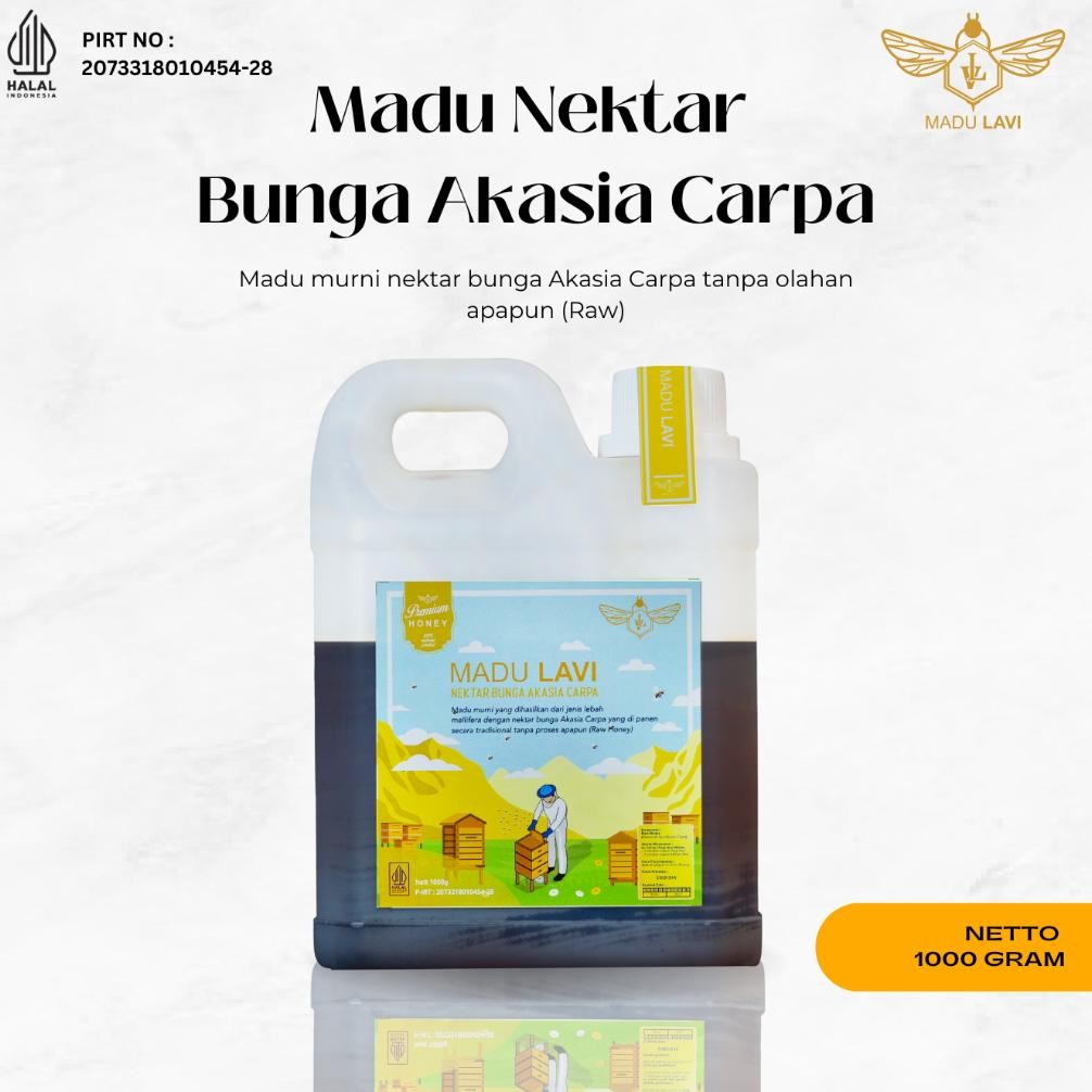 

(Terbaru) Madu Lavi Murni Asli Nektar Akasia 1000gram Grade A 100% Alami Pure Raw Honey (Terlaris)