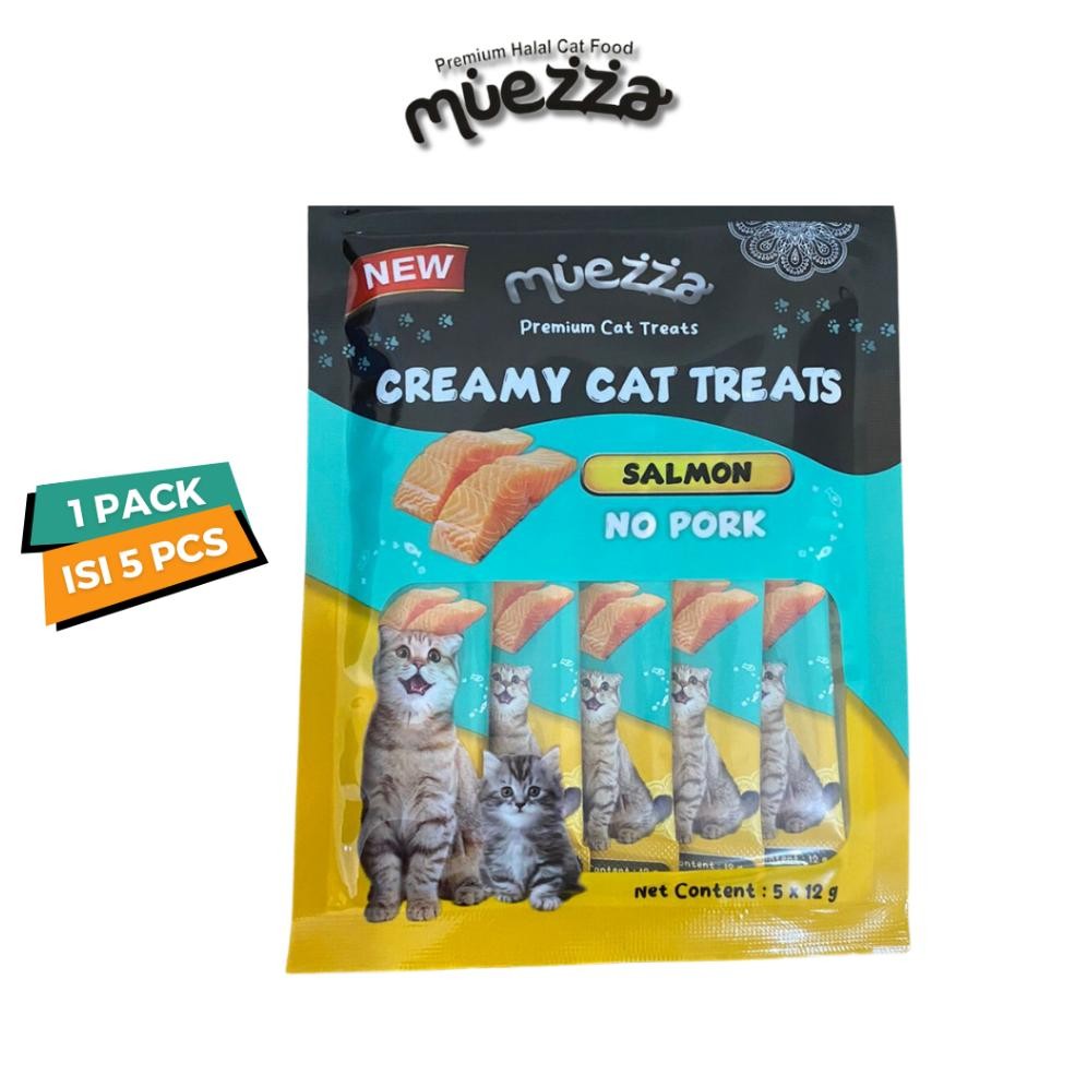 Muezza Snack Kucing - Creamy Treats 5 Pack - Paket Restock