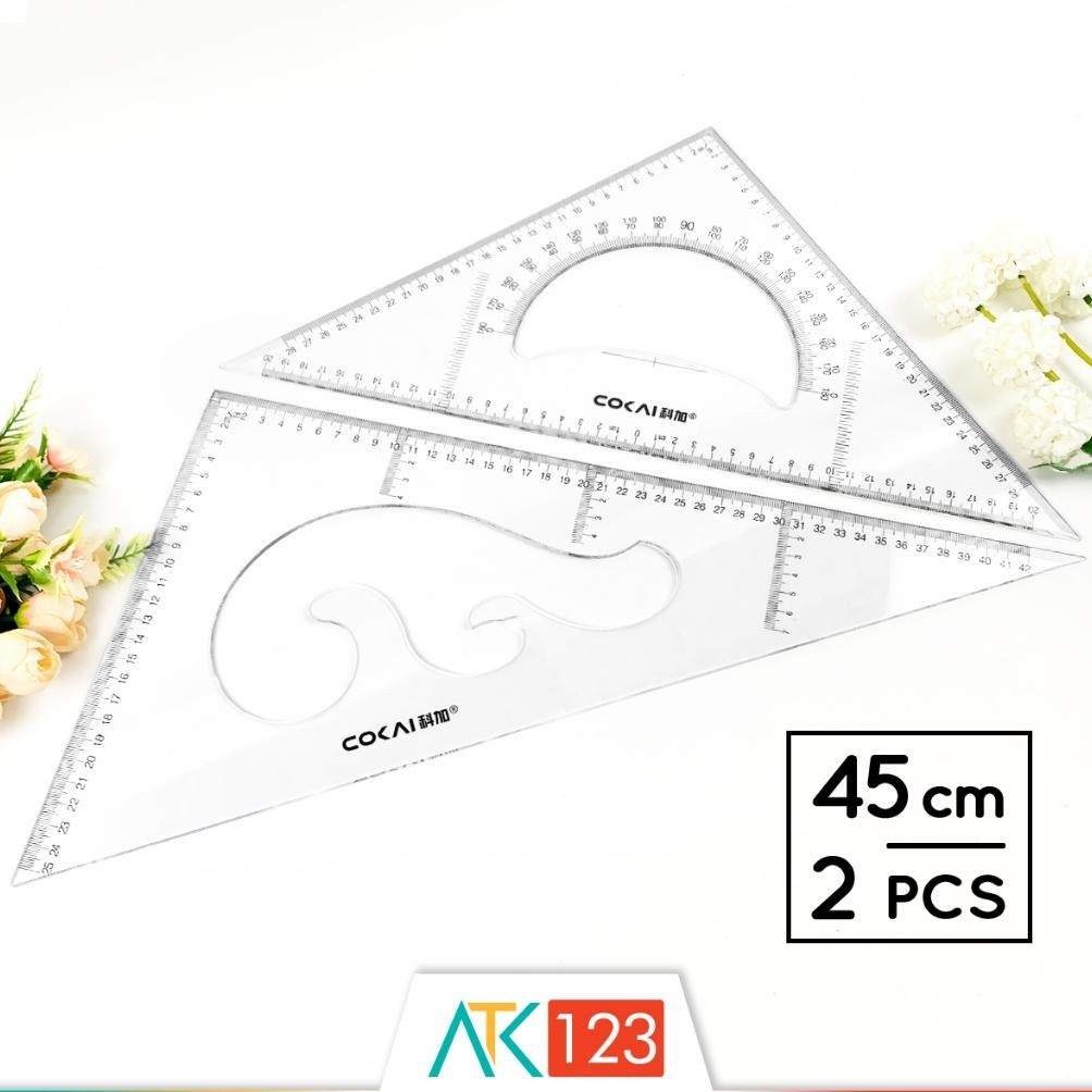 

Penggaris Mistar Segita Busur Derajat Mal Pola Lengkung Kurva Wayang Jahit Transparan Bening Transparent Clear Triangle Triangular Ruler Protractor French Curve Set 45 cm RLSKJ1245