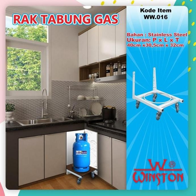 RAK RAIL GAS / Rak Gas Tatakan Serbaguna Roda Gas Rak Galon TARIK CO