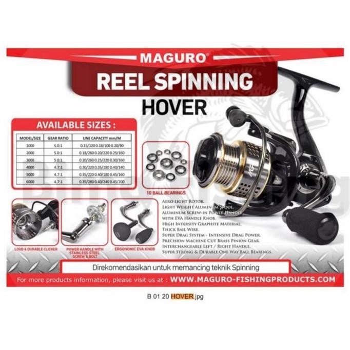 Reel Maguro Hover Power Handle Ukuran 1000-6000