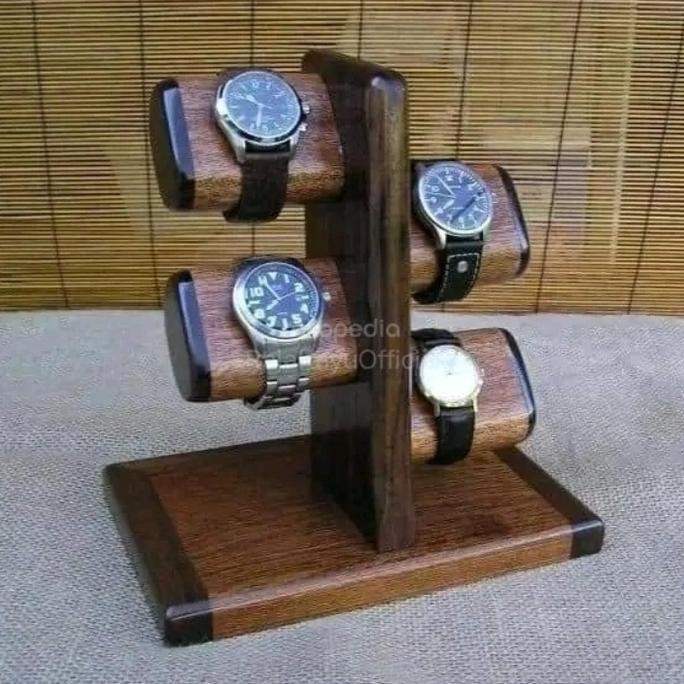 Rak Display Dudukan Jam Tangan Kayu
