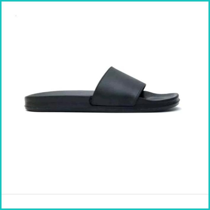 Sandal Slide Slop Hitam Polos / Sandal Slide Pria Wanita / Sandal Hitam Polos / Sandal Slop Pria Wan