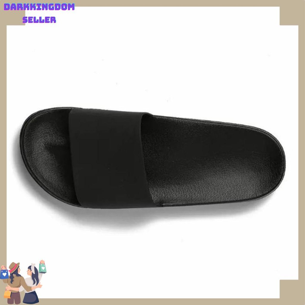 Sandal Slide Slop Hitam Polos / Sandal Slide Pria Wanita / Sandal Hitam Polos / Sandal Slop Pria Wan