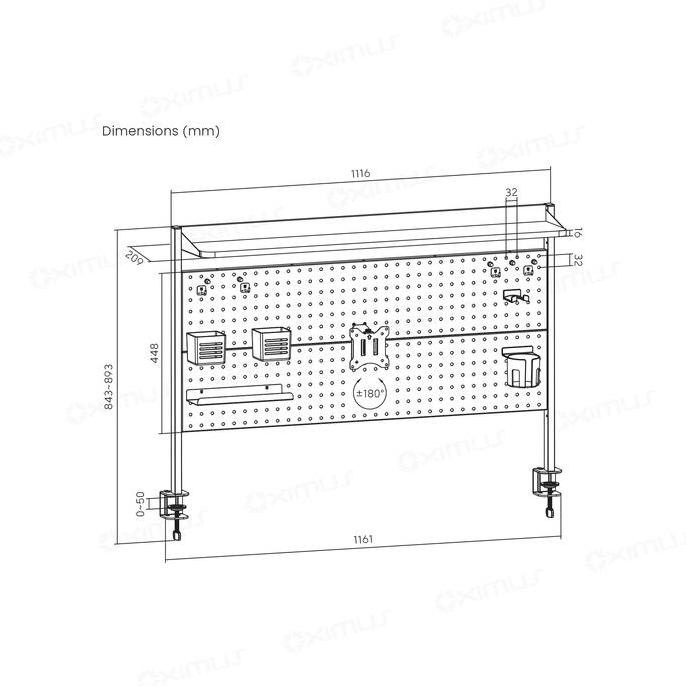 

Rak Papan Meja Modular Deskmount Pegboard DIY Oximus GPD120 Hitam Putih Organizer Shelf memberikan solusi penyimpanan elegan dan fungsional untuk kebutuhan kantor Anda, ruang penyimpanan luas, pelat VESA yang mudah dilepas, dan pemasangan tanpa alat. HJ