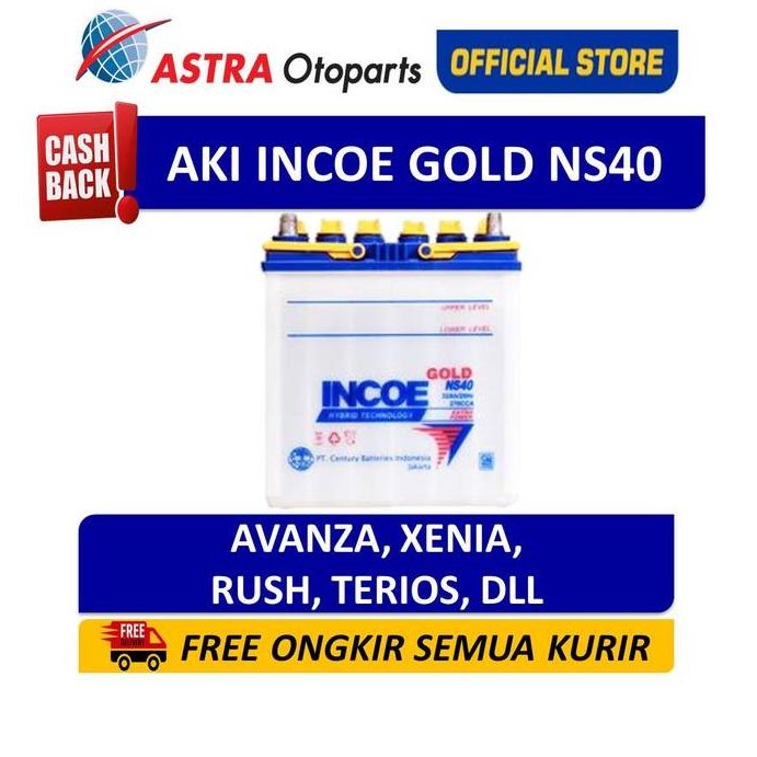 Aki INCOE GOLD NS40 - Aki Mobil mobil Avanza, Rush, Xenia,Terios Ori