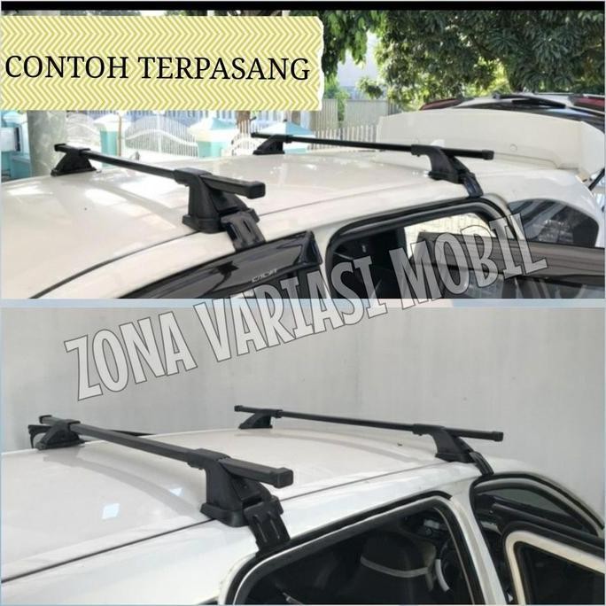 BEBAS ONGKIR - Crossbar Cross bar Kaki Rack Jepit Body Mobil Universal Minibus / Sedan (80)