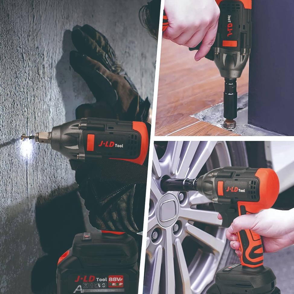 Jld Impact Bor Baterai 88Vf Biru Impact Wrench 13Mm Mesin Bor Impact Bor Cas Impact Baterai Jld 88V 