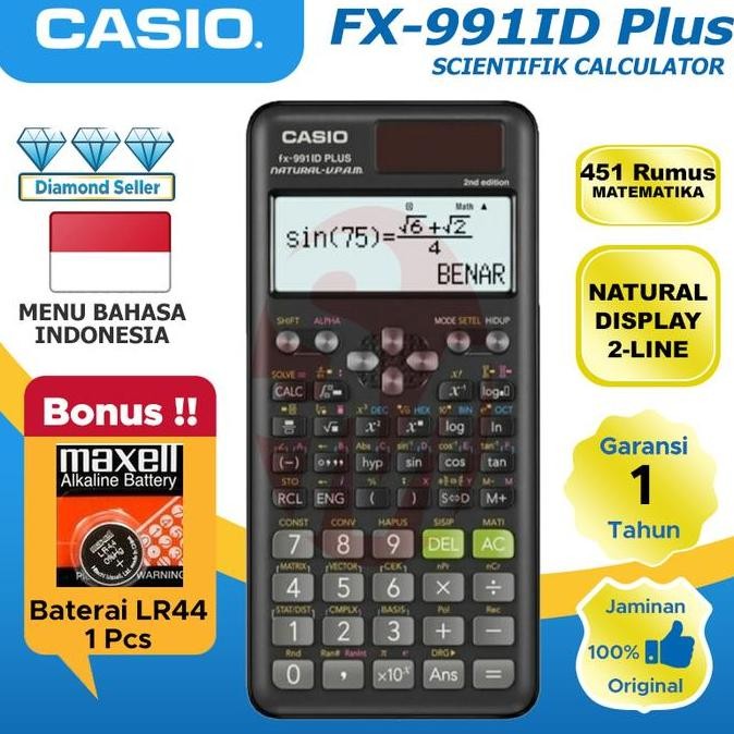 

Kalkulator CASIO Scientifik FX-991 ID Plus 451 Fungsi MM