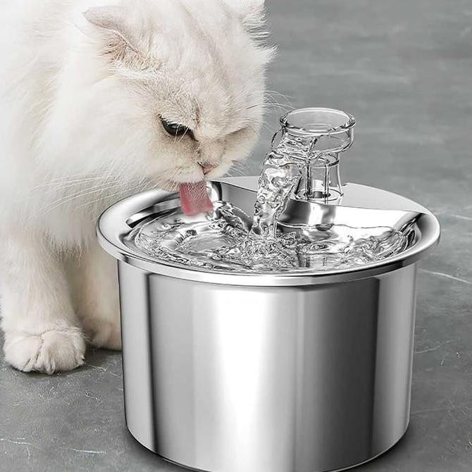 

Water Fountain Dispenser Tempat Air Minum Kucing Anjing 2L Stainless Steel 304 UZ