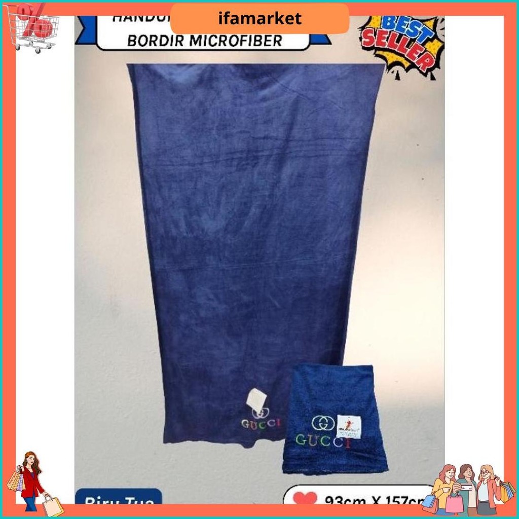 Handuk Mandi Jumbo Bordir Gucci Merk Semut Merah Terlaris