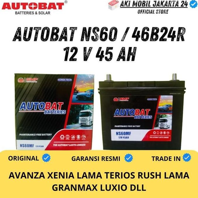 TERBARU - Aki Mobil Toyota Rush Lama NS60 / 46B24R AUT MF Aki Kering 2v / 4Ah