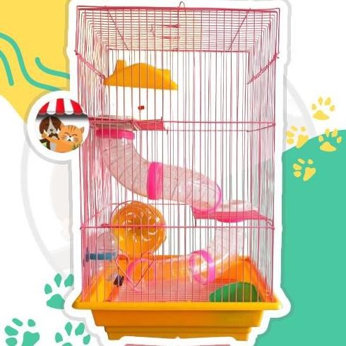 TERBARU - Kandang Hamster 3 Tingkat Tempat Hamster Size Besar Rumah Hamster