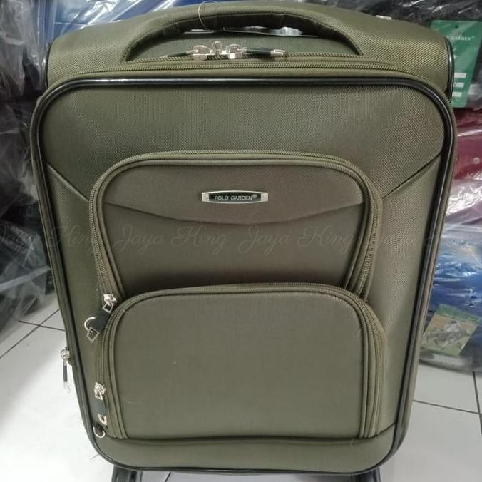 TERBARU - KOPER KAIN 24 26 INCH POLO GARDEN EXPAND RODA 4 PUTAR BAGASI KANVAS