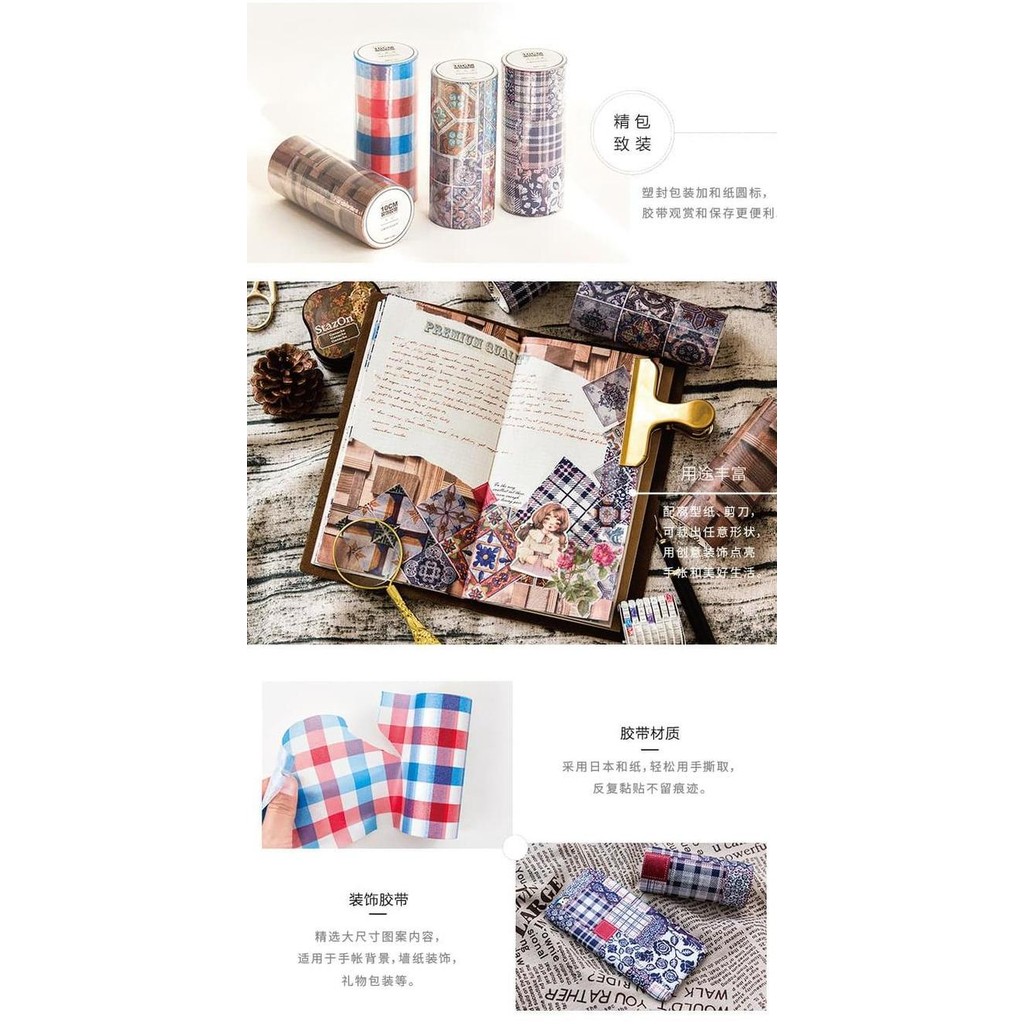 

Retro Brick Masking Washi Tape - Selotip Solasi Motif Lucu FT