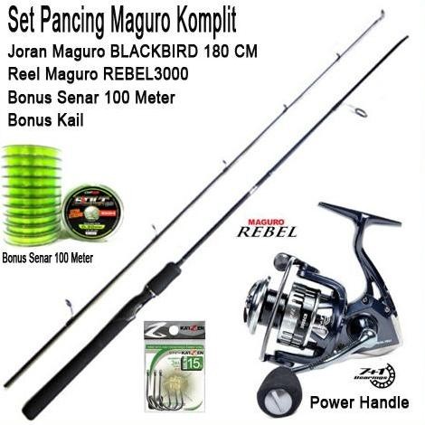 Set Pancing Power handle Maguro dan Joran Maguro 180CM Original Original