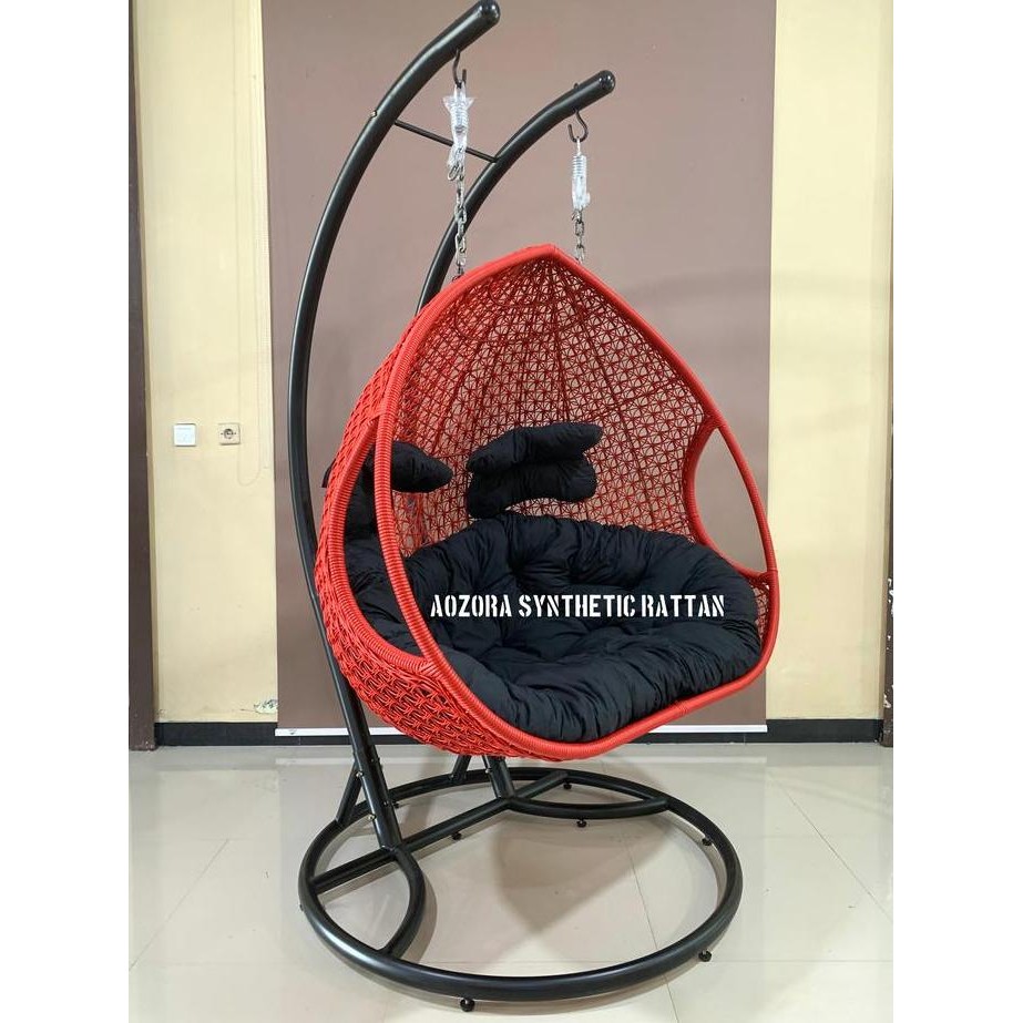 TERLARIS JAWA AREA Ayunan Gantung Rotan Sintetis Pear Twin Jumbo Kapasitas 2 Orang Dewasa