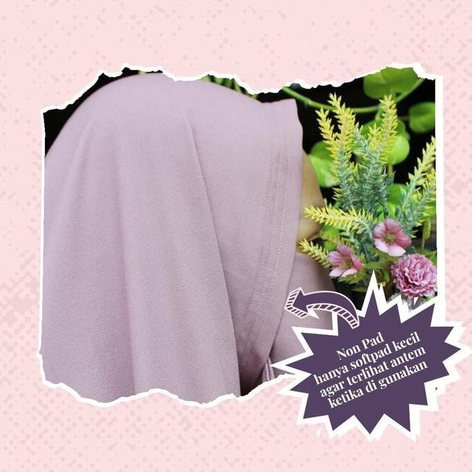 Inone Hijab Halimah Khimar Bolong Tangan Rampel Jumbo Syar'i Floor Non Pad (gratis cadar) Syari GS