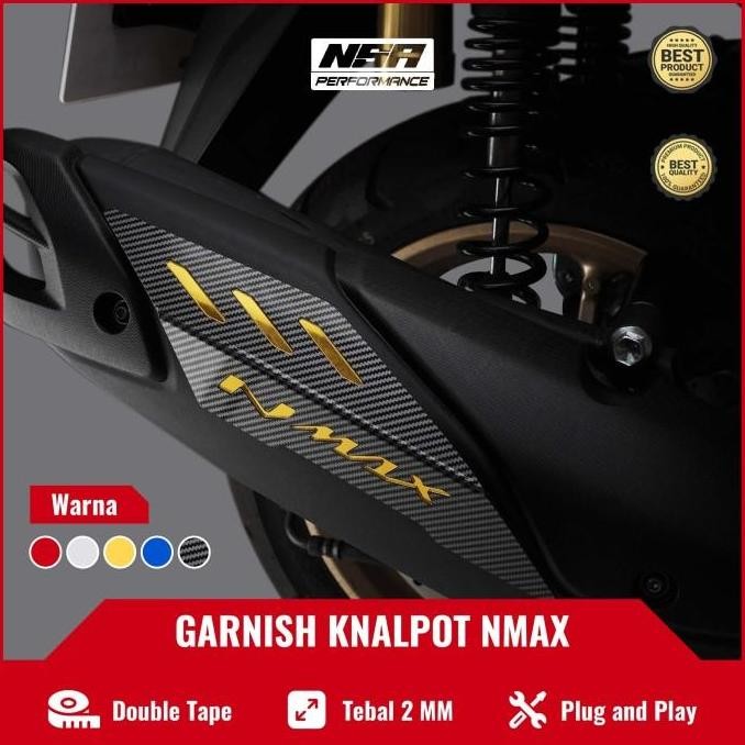 Promo COVER / TUTUP KNALPOT TAMENG NMAX NEW 2020 GARNISH MUFFLER MOTOR NMAX - Merah Motorcycle COD