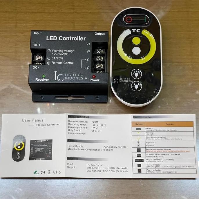 BEBAS ONGKIR - Dimmer DC12volt DC24volt with Remote control / dimmer dc 12v 24v