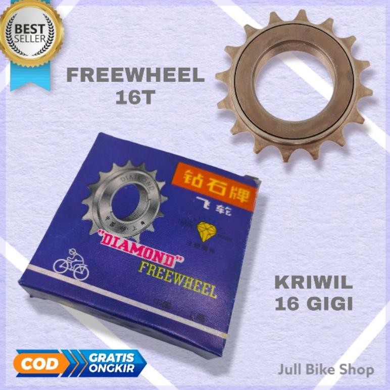 tru-63 vf-52 Freewheel 16T sepeda anak bmx mini single fixie gir gear belakang solitaire silver CP 1