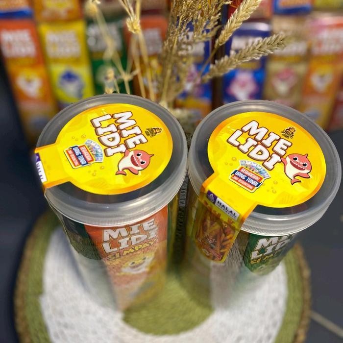 

LS Mie lidi karakter toples isi 20 Si Mpay mix 6 varian rasa ecer seribuan Makanan Pedas Instan Food Noodles