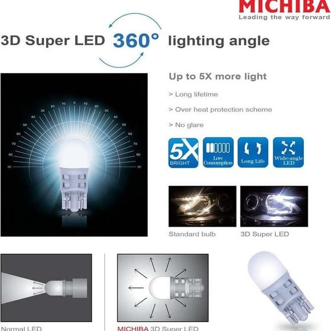 MICHIBA Bohlam Lampu LED T10 3D