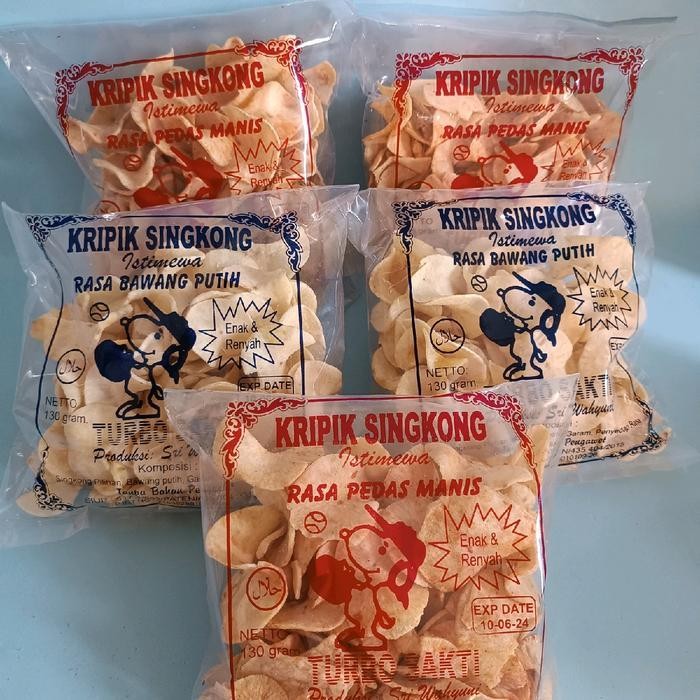

LS Paket Berlima (Isi 5 BKS) Keripik Singkong Khas Manding Sumenep Madura Cemilan/Makanan Ringan/Snack Rasa Bawang dan Pedas Manis Enak Murah Gurih Renyah