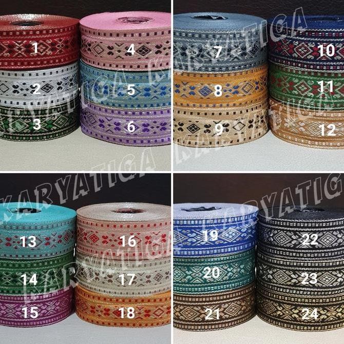 

DI123 >> Renda Gamis / Pita Gamis 1 Inch Warna (15 Meter)