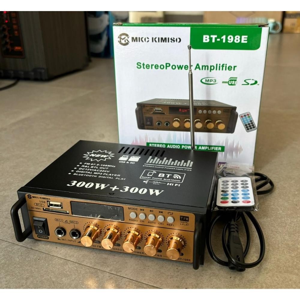 Terbaru Amplifier BT-198E ECHO Amplifier Karaoke Bluetoth Power Amplifier, ampli mini 