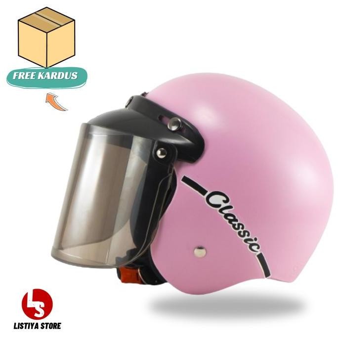 TERLARIS - Helm Bogo Dewasa Wanita Kekinian Motor SNI Helm Retro Cewek Cantik