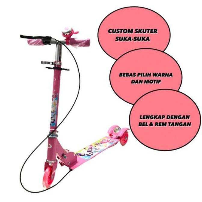TERLARIS - Skuter Otoped Karakter Anak Ban Roda Menyala