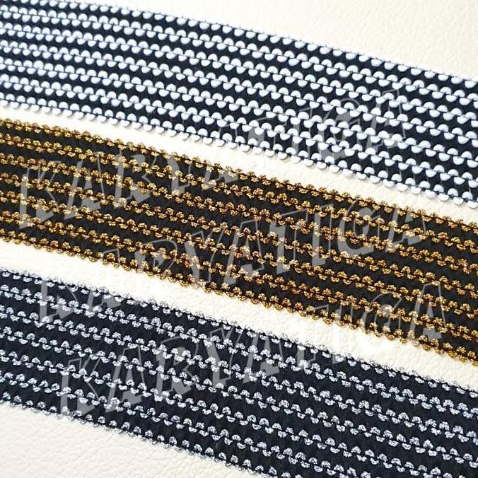 

best seller] Renda Karet Motif Sisik / Renda Elastis Lebar 4,5 cm (15 Yard) Jaket