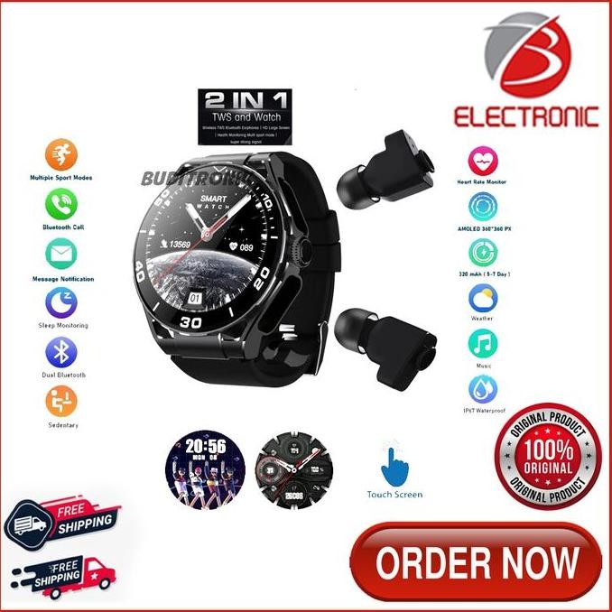 Smartwatch Touchscreen Waterproof Plus Headset Tws / Jam Pintar