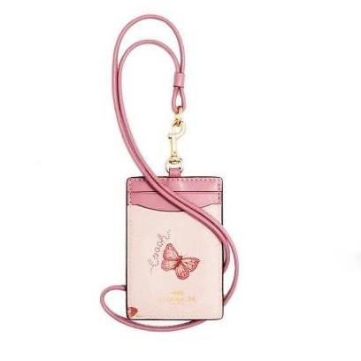 

Coachh CH ID Holder Card Lanyard Original - pink Butterfly rb PS