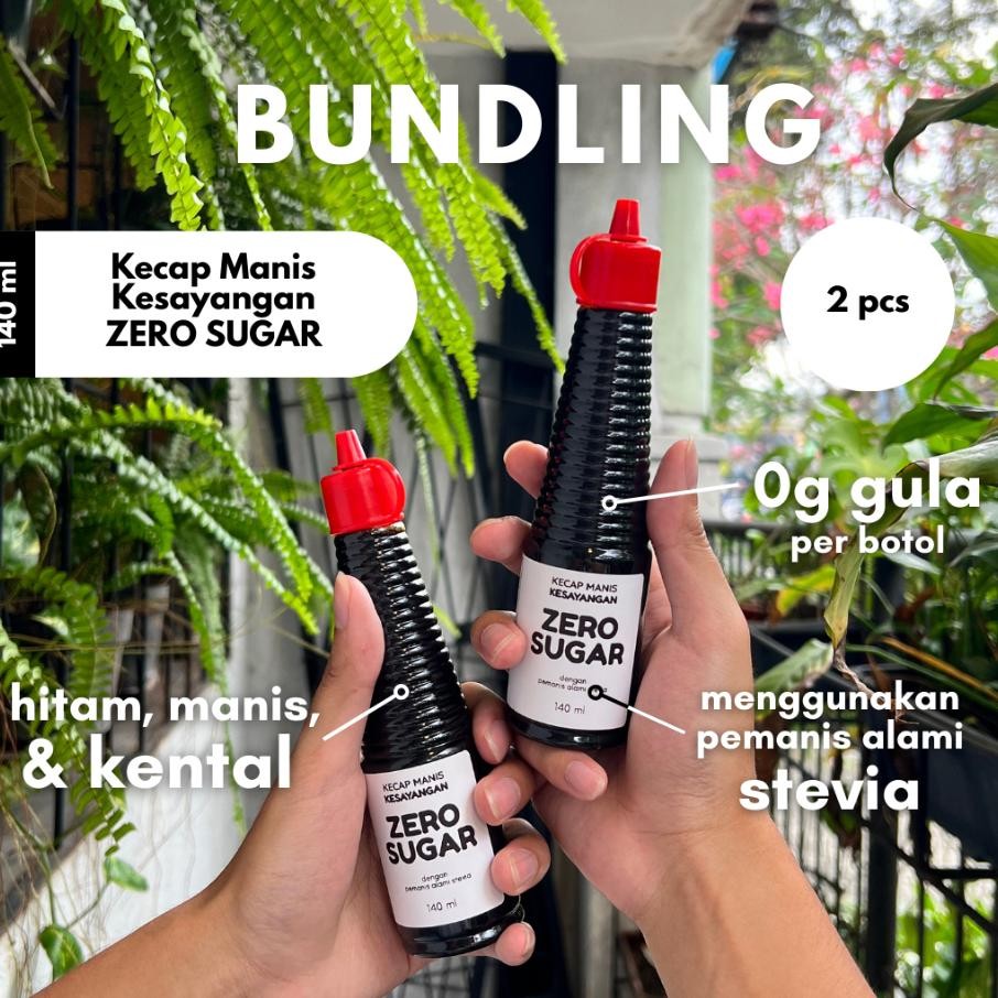 

2 PCS Kecap Manis Kesayangan Zero Sugar 140 ml Stevia Bebas Gula Rendah Kalori DEBM Friendly