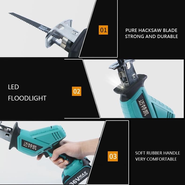 Reaim Cordless Reciprocating Saw 198V Mini Chainsaw Cordless Chainsaw/ Mesin Gergaji Kayu/ Gergaji L