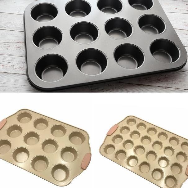 

16138 Loyang Teflon Cupcake Muffin Isi 12 Anti Lengket