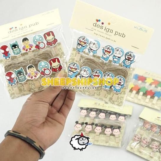 

,,,,,,,] KLIP FOTO KAYU / PHOTO CLIP / WOODEN PEG / JEPITAN KAYU DORAEMON 3,5cm