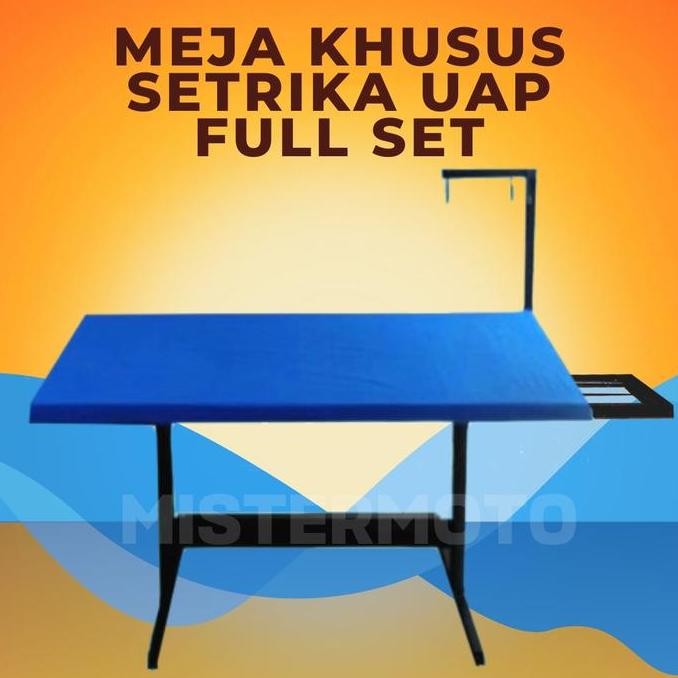 Meja Gosokan Setrika Uap MISTERMOTO Lengkap dengan Busa dan Alas Kain