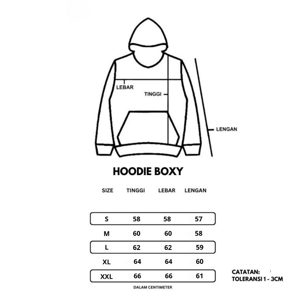 Viral Zertico Hoodie Boxy Satanik Biru Pria Wanita Fleece Tebal Fth-