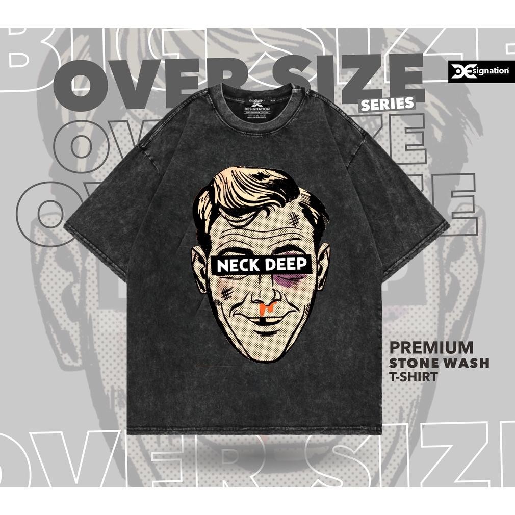 An85 Fh-46 Designation - Kaos Band Neck Deep Tour Asia Australia Stone Wash Overzise / Tshirt Neckde