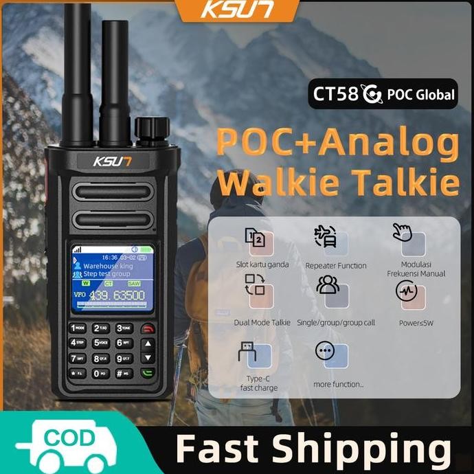 [ POC Global ] HT POC 4G+Analog HT KSUN CT58 HT Jarak Jauh 50Km LA
